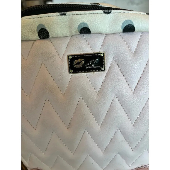 Betsy Johnson BackPack Art to Wear Grunge Y2K 90s Chunky Chevron Polka Dot Flaws - Picture 12 of 16